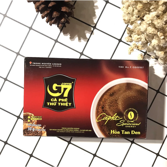 VN-CF-009 Cà phê đen hòa tan không đường G7 hộp 30g (15 gói x2g)